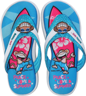 Peace-Love-Summer Memory Foam Thongs (Blue)